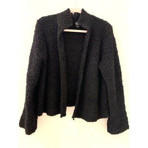 Eileen Fisher Wool Knit Open Front Cardigan Size Large‎